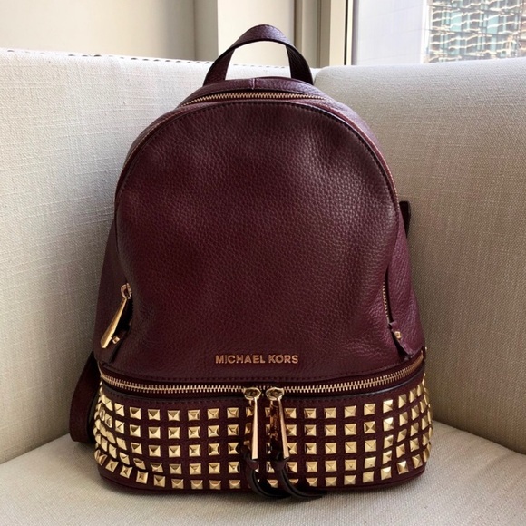 michael kors burgundy backpack